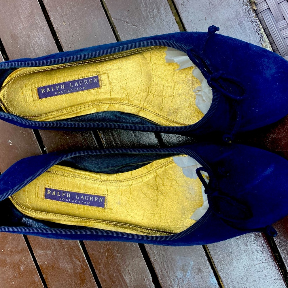 Ralph Lauren ballet flats in a rich deep blue